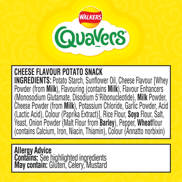 Walkers Crisps Quavers Cheese Curly Snacks 15 Pack of 54g - Image 3