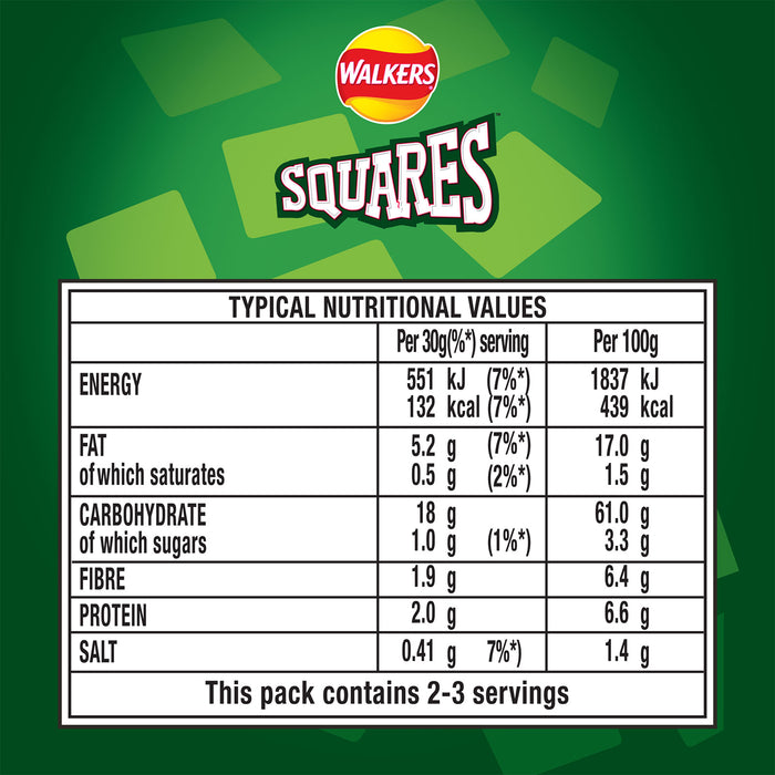 Walkers Crisps Squares Cheese and Onion Snacks 15 Pack of 72g - Image 3
