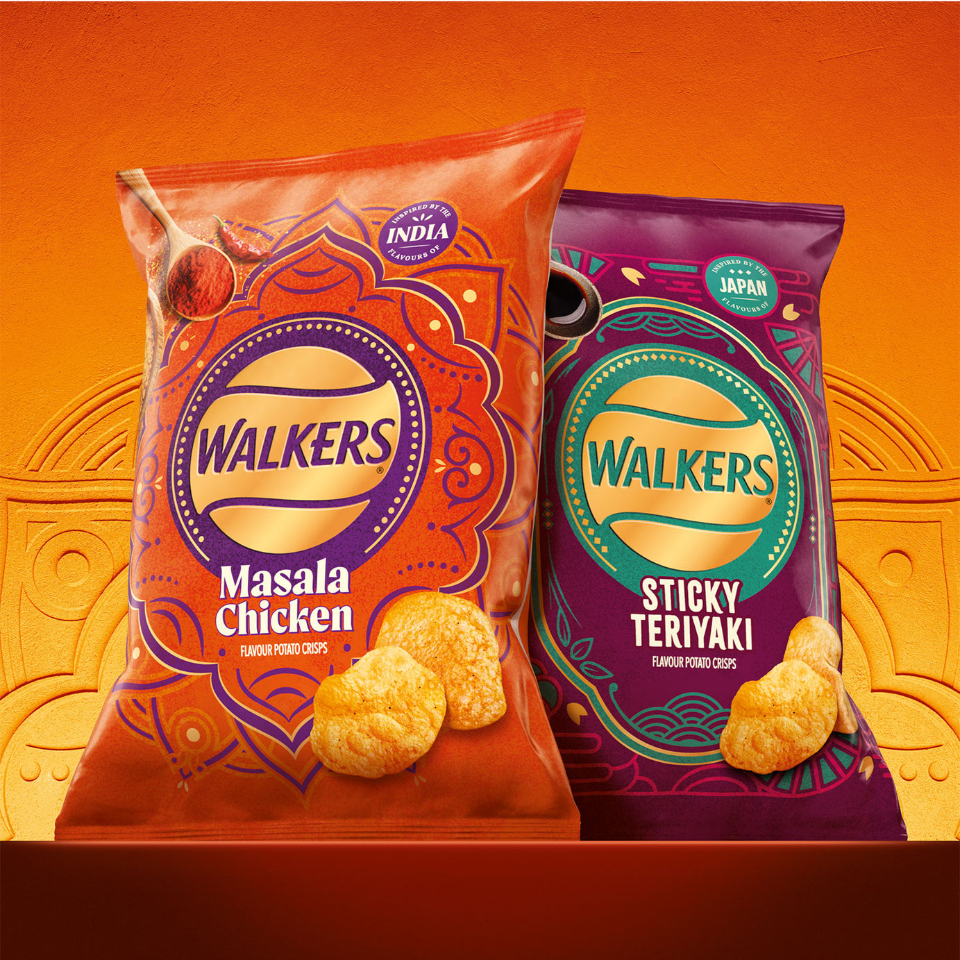Walkers Crisps Masala Chicken Sharing Multipack 32 Bags x 45g - Image 3