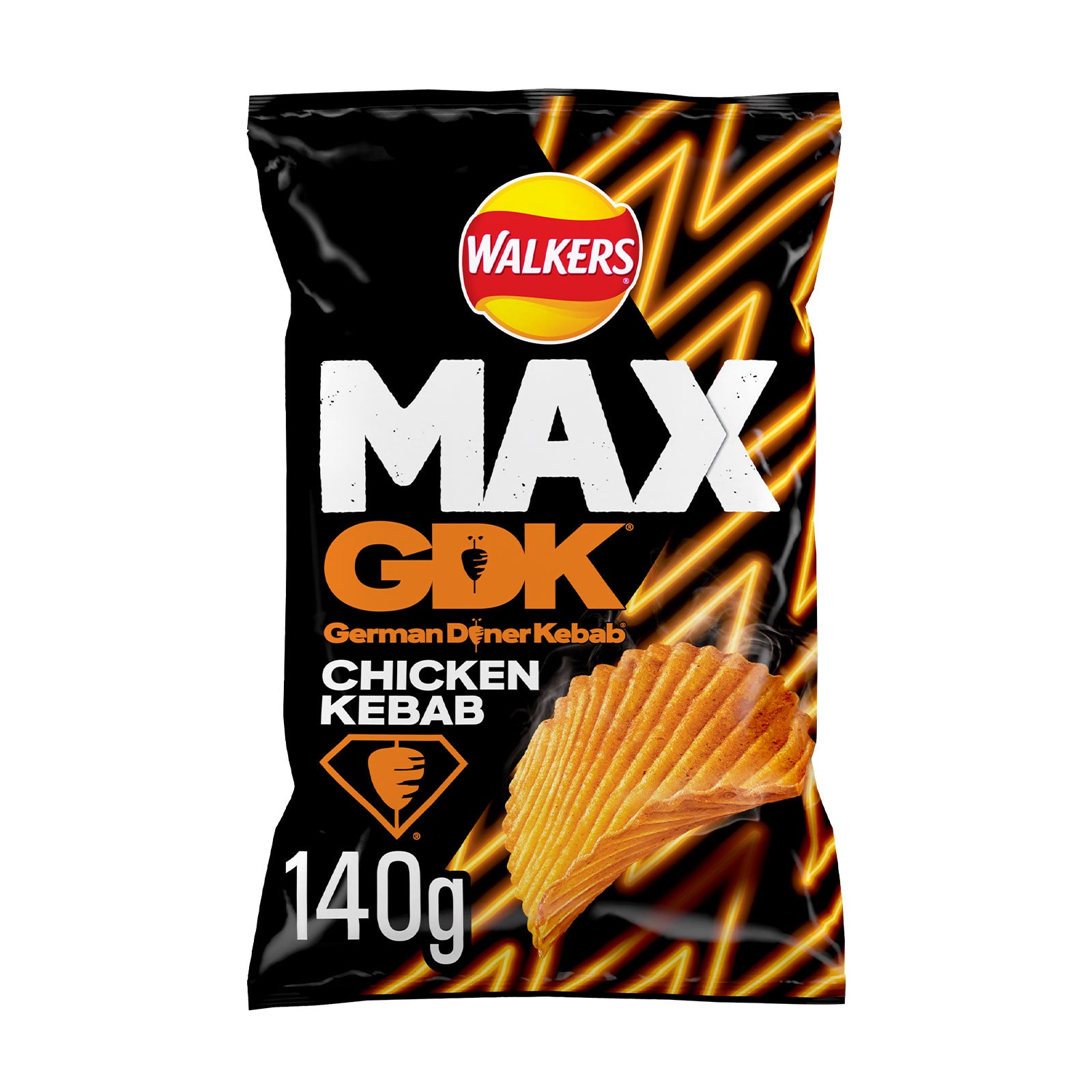 Walkers Max Crisps GDK Chicken Kebab Sharing 9 Bags x140g - Image 2