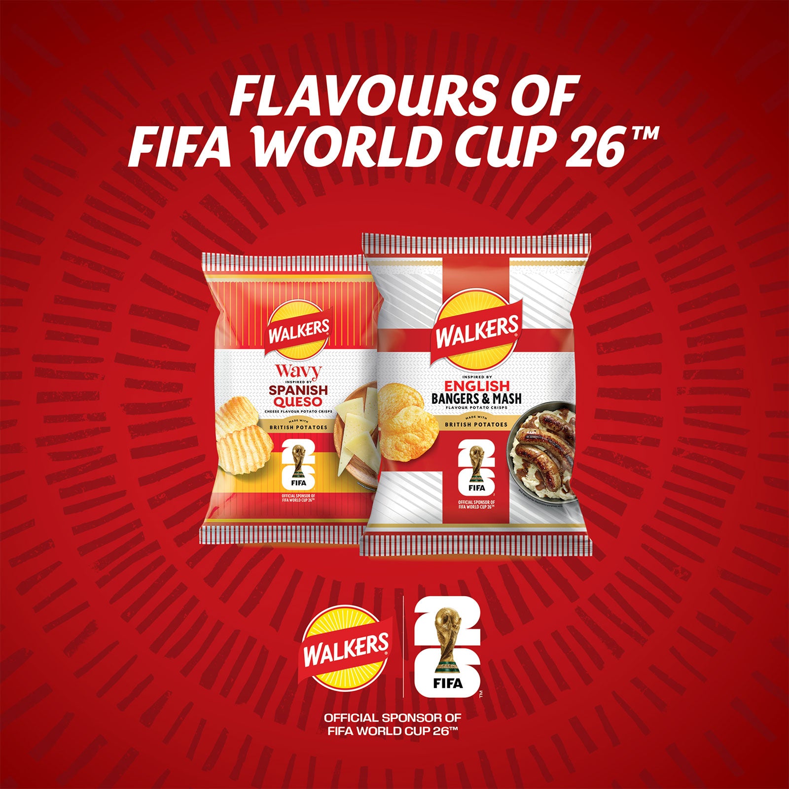 Walkers Crisps Wavy Spanish Queso Cheese Sharing Bag Snacks 9 x 150g - Image 3
