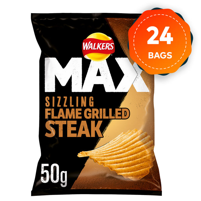 Walkers Max Crisps Sizzling Flame Grilled Steak Flavour 24 x 50g - Image 2