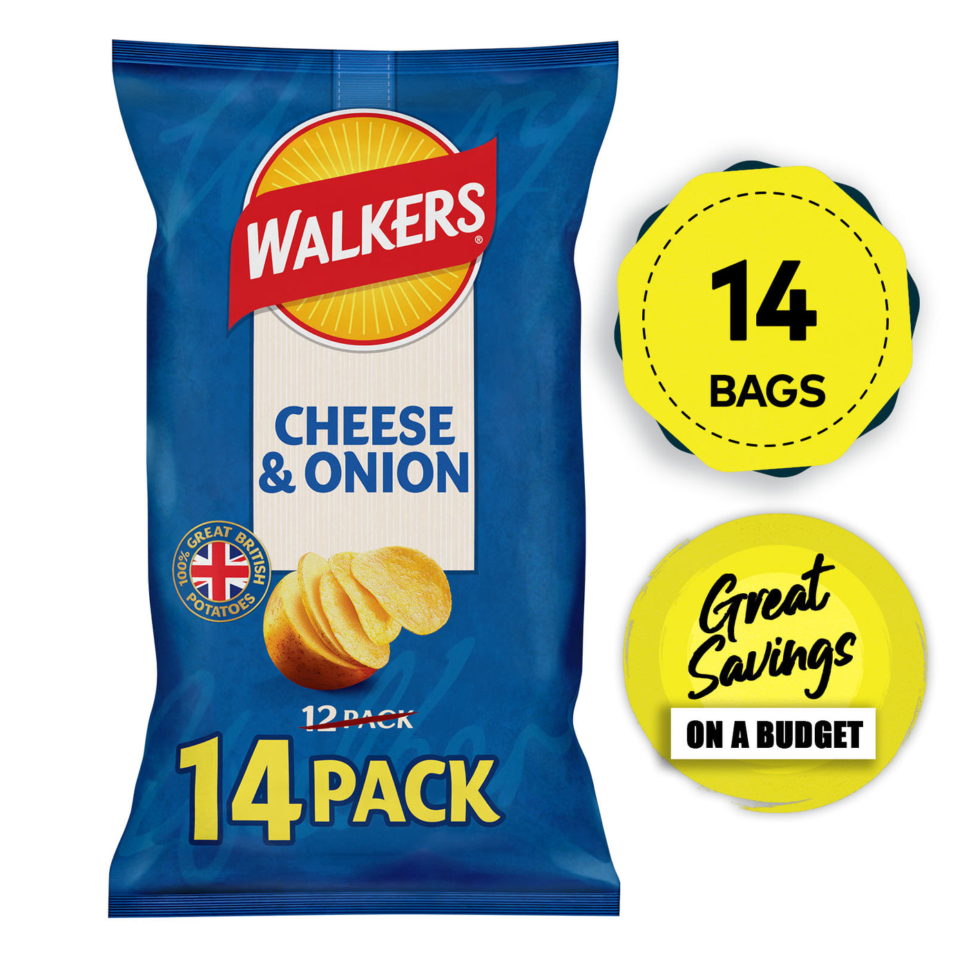 Walkers Crisps Salt Vinegar Quavers Cheese Prawn Cocktail Bundle 88 Bags - Image 3