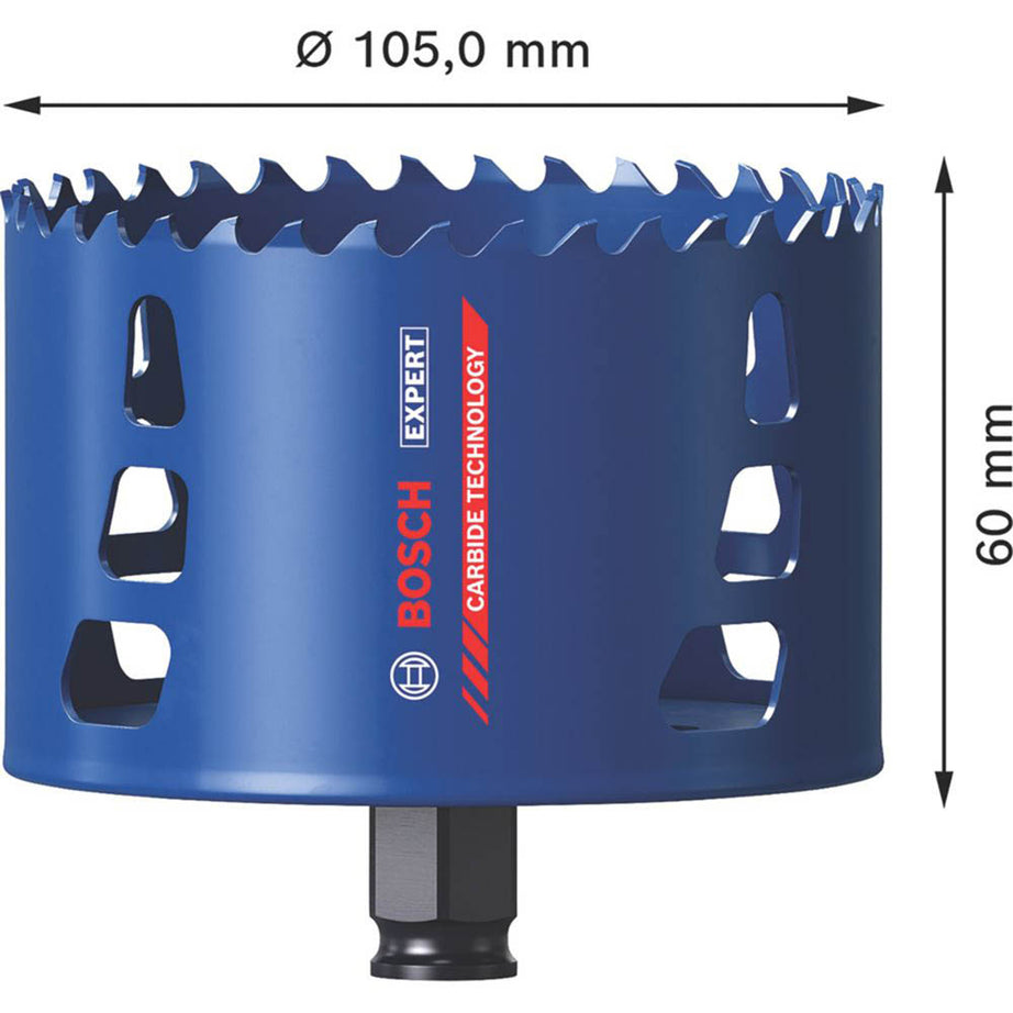 Bosch Carbide Holesaw Drill Bit 105 mm For Wood Metal Brick Soft Tiles Plastics - Image 5