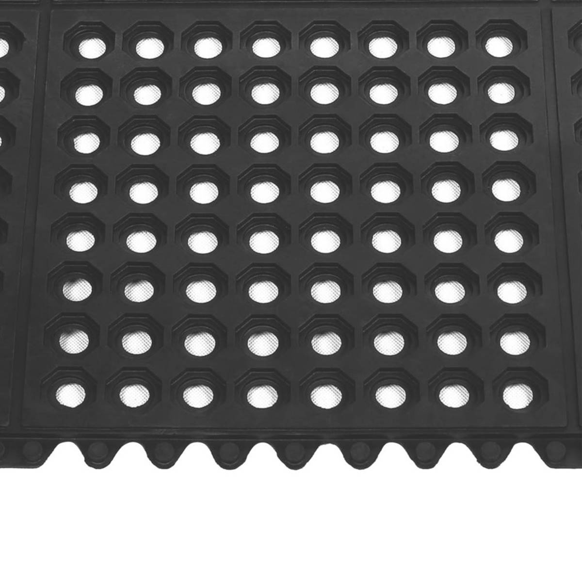 Floor Rubber Mats Interlocking No Slip Durable Kitchen T12mm 914x914mm Pack of 4 - Image 5