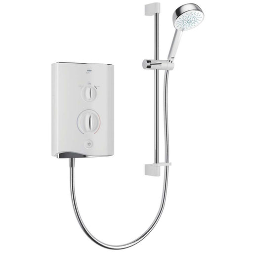 Mira Electric Shower White Chrome 4-Spray Pattern Shower Head Contemporary - Image 1