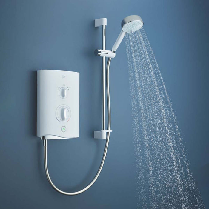 Mira Electric Shower White Chrome 4-Spray Pattern Shower Head Contemporary - Image 2