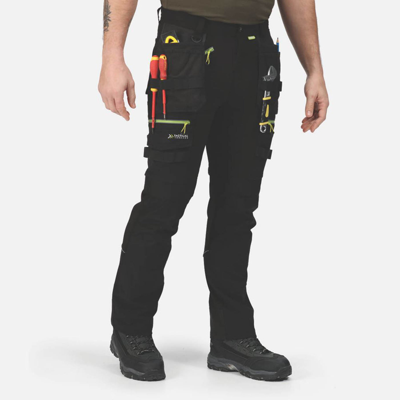 Regatta Work Trousers Classic Fit Black Stretch Multi Pockets Cargo 46W 31L - Image 6