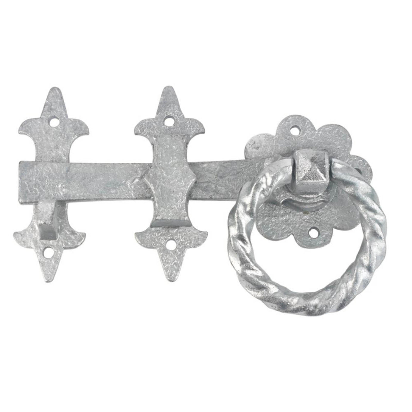 GateMate Ring Gate Latch Galvanised Silver Ornamental Internal External 250mm - Image 1