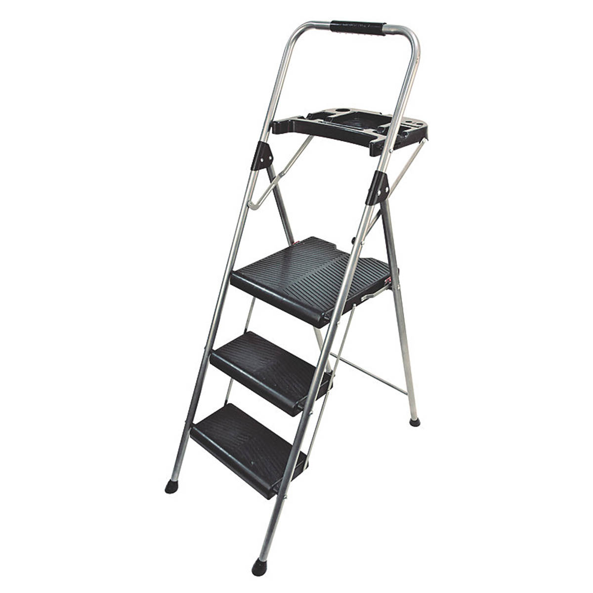Werner Step Ladder 3 Tread Platform Steel Foldable Compact Stool Portable 0.73m - Image 1
