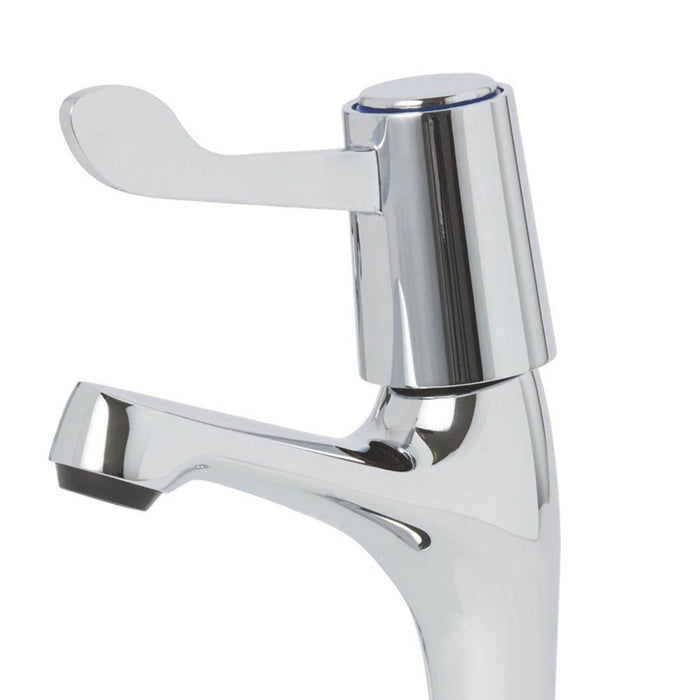 Pillar Sink Taps High Neck Single Lever Chrome Pillar ¼ turn Ceramic Discs - Image 3