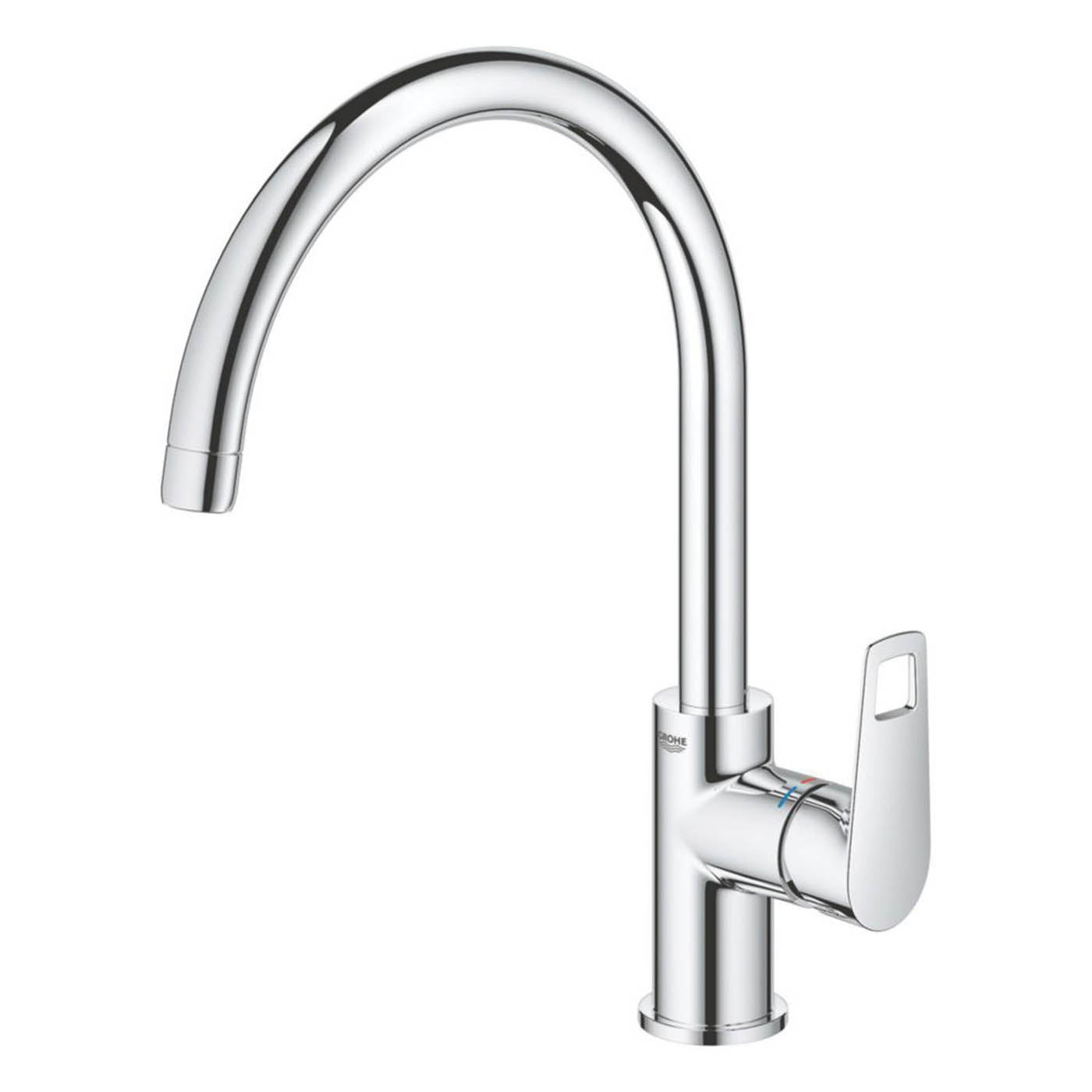 Grohe Kitchen Sink Mixer Tap Mono Lever Chrome Swivel Spout Deck Mounted Modern - Image 1