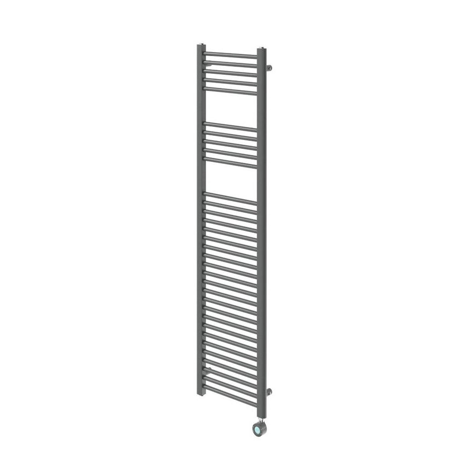 Flomasta Electric Towel Radiator Flat Matt Anthracite 1600mm x 400mm 1364BTU - Image 1