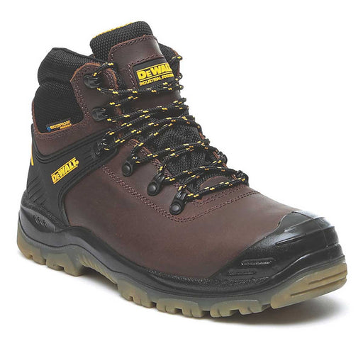 DeWalt Safety Boots Mens Wide Fit Brown Leather Waterproof Steel Toe Cap Size 9 - Image 1
