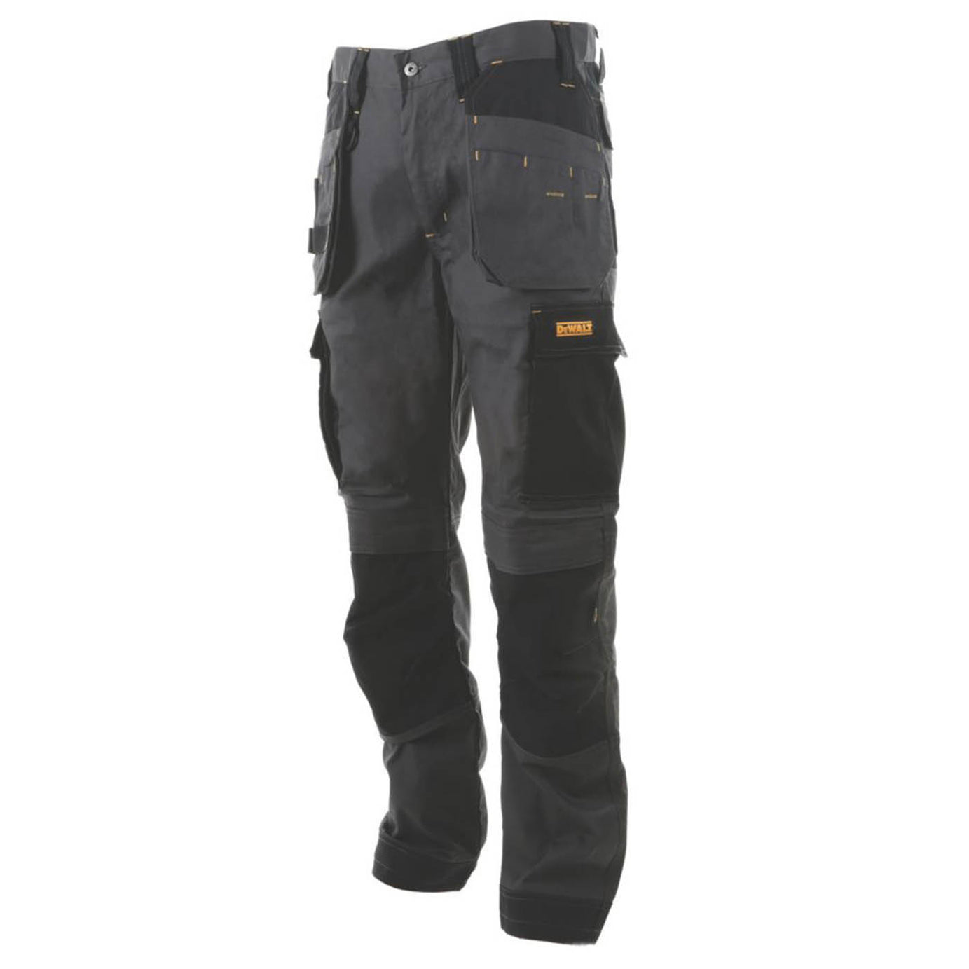 DeWalt Work Trousers Mens Slim Fit Grey Black Multi Pocket Cargo 32"W 33"L - Image 1