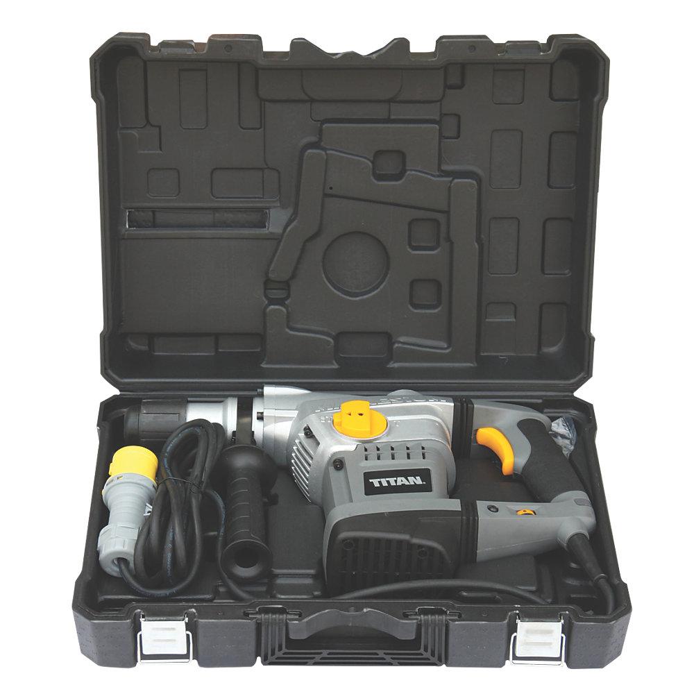 Titan SDS Hammer Drill & Chisel Electric 6-Speeds Anti Vibration Carry Case 110V - Image 2