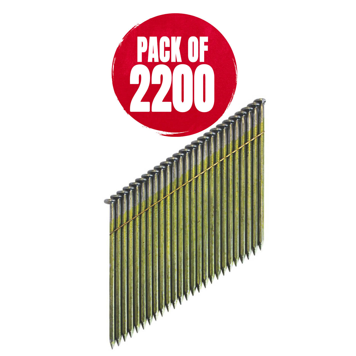 DeWalt Framing Stick Nails Bright Collated Ring Shank 2.8 x 50mm 2200 Pack - Image 1