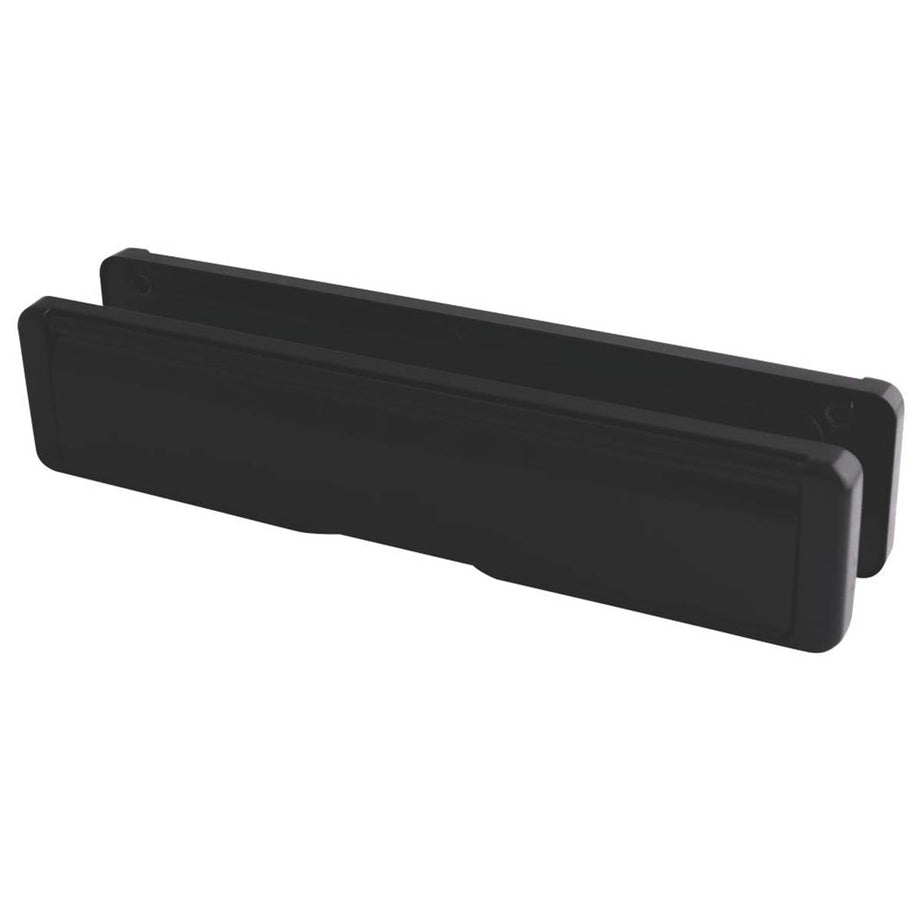 Fab & Fix Letter Plate Anti-Snap Flap 40-80 Black Zinc Alloy External 310 x 68mm - Image 1