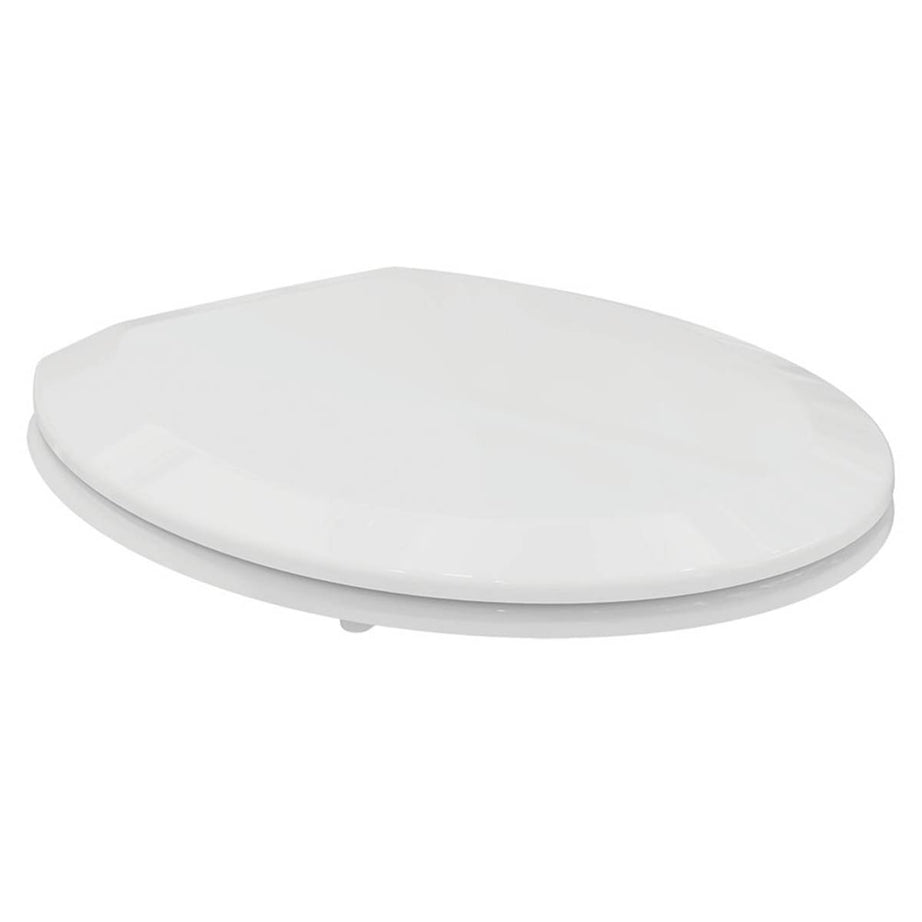 Toilet Seat Oval Lightweight White Duraplast Adjustable Bottom Fix Durable - Image 1