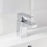 Bathroom Sink Tap Mixer Mini Basin Tap Faucet Modern Silver Brass Square Head - Image 2