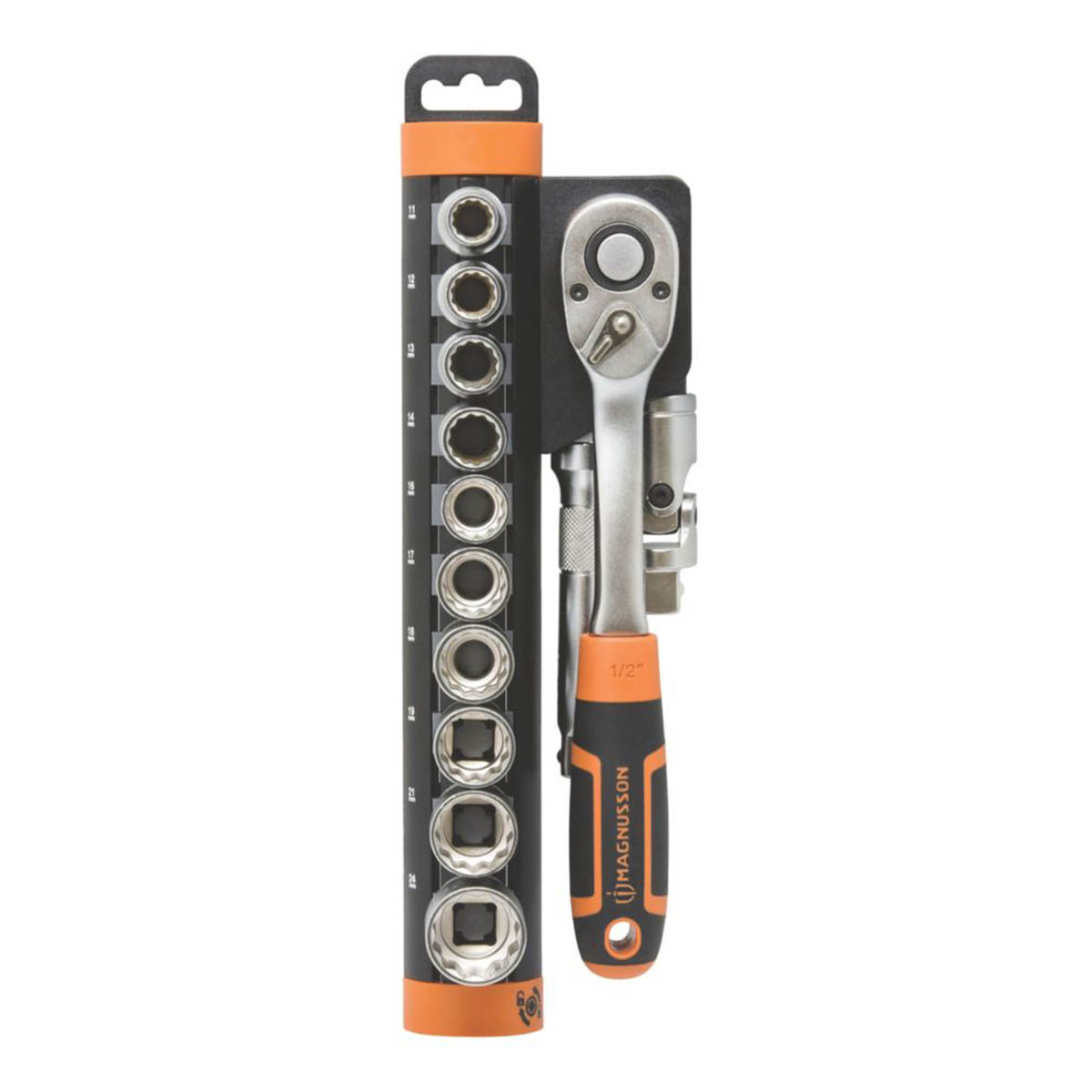 Magnusson Socket Set 1/2" Drive 12 Point Ergonomic Soft Grip Metric Pack Of 13 - Image 2