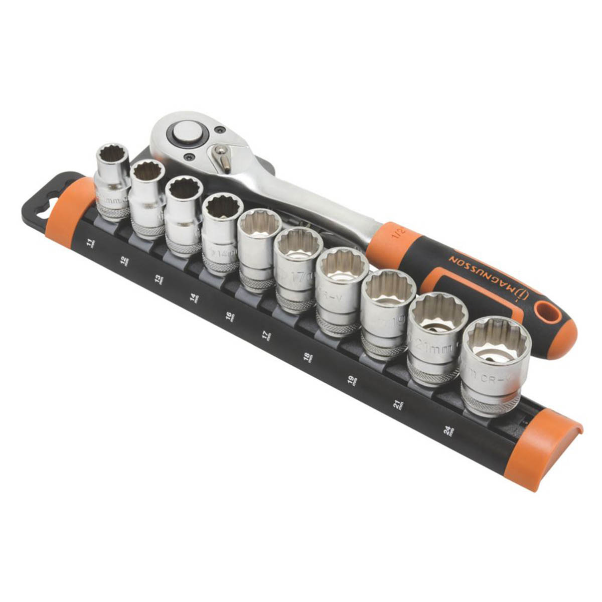 Magnusson Socket Set 1/2" Drive 12 Point Ergonomic Soft Grip Metric Pack Of 13 - Image 3
