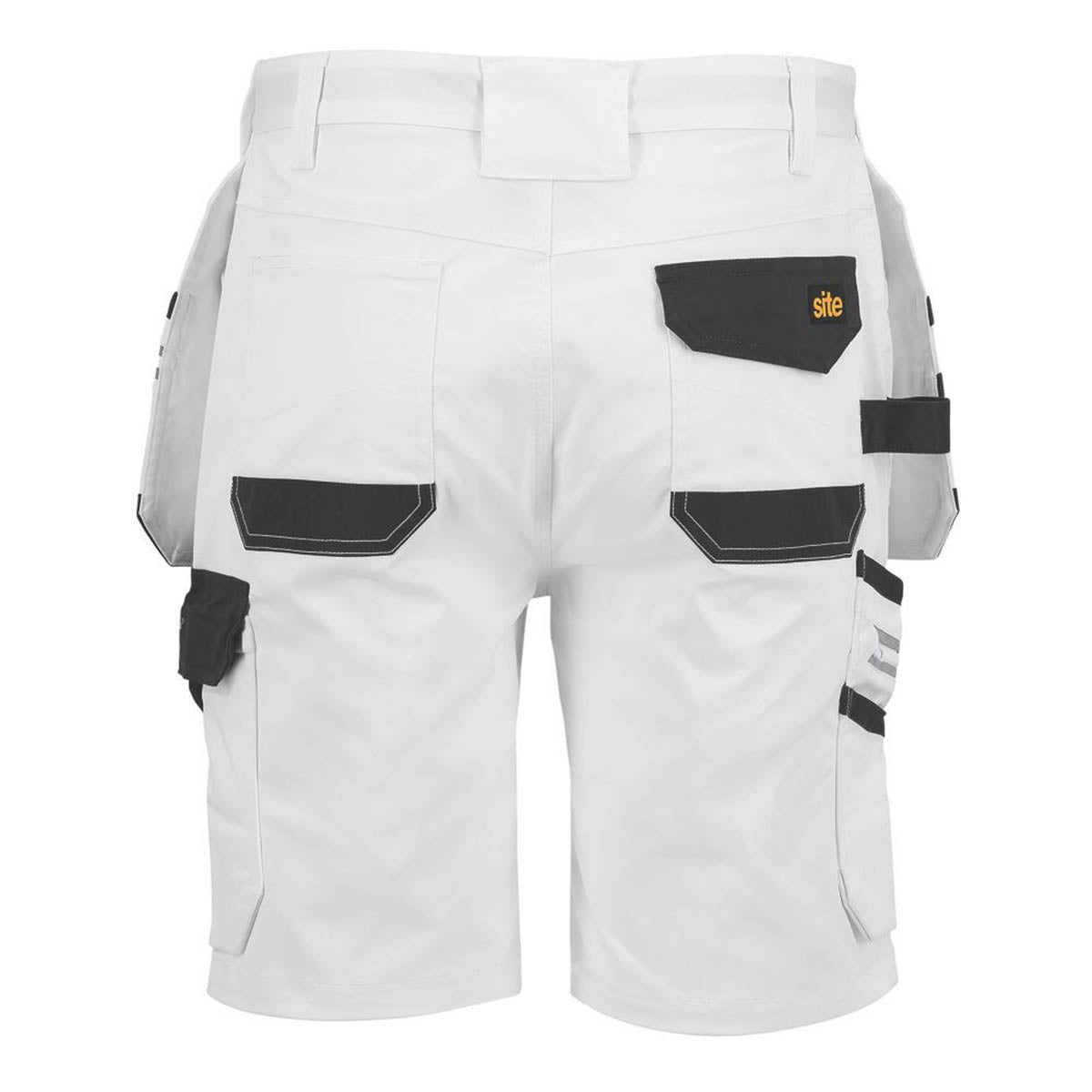 Site Mens Work Shorts White Grey Breathable Stretch Multi Pockets 38" W - Image 3