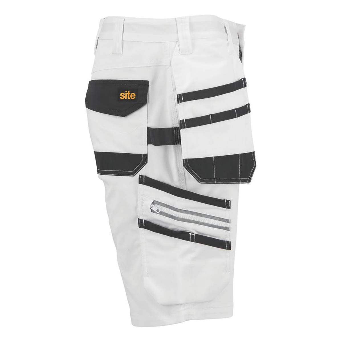 Site Mens Work Shorts White Grey Breathable Stretch Multi Pockets 38" W - Image 4