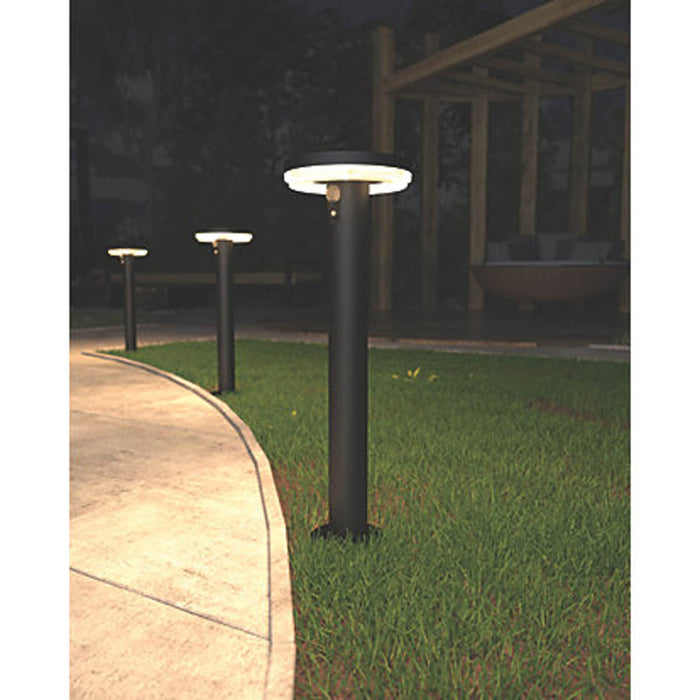 Outdoor Solar Bollard Spike Light Garden PIR Motion Sensor Black Fixed LED - Image 4