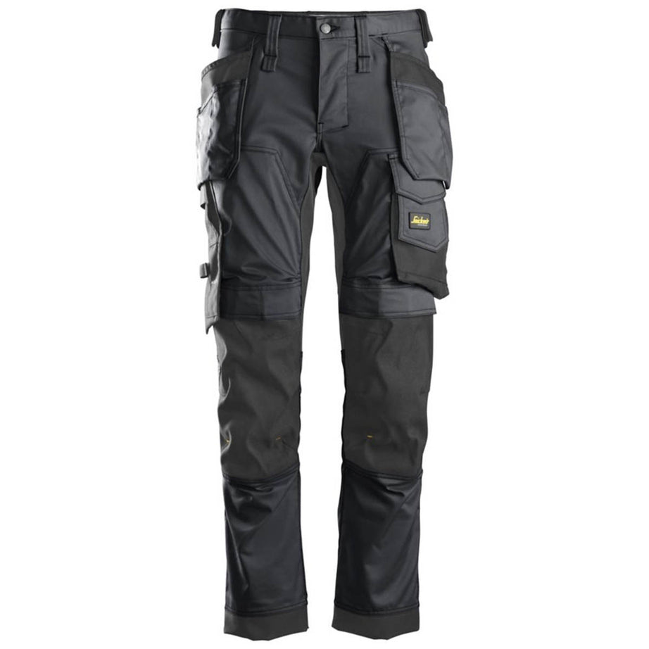 Snickers 6241 Stretch Trousers Grey/Black 35" W 30" L - Image 1