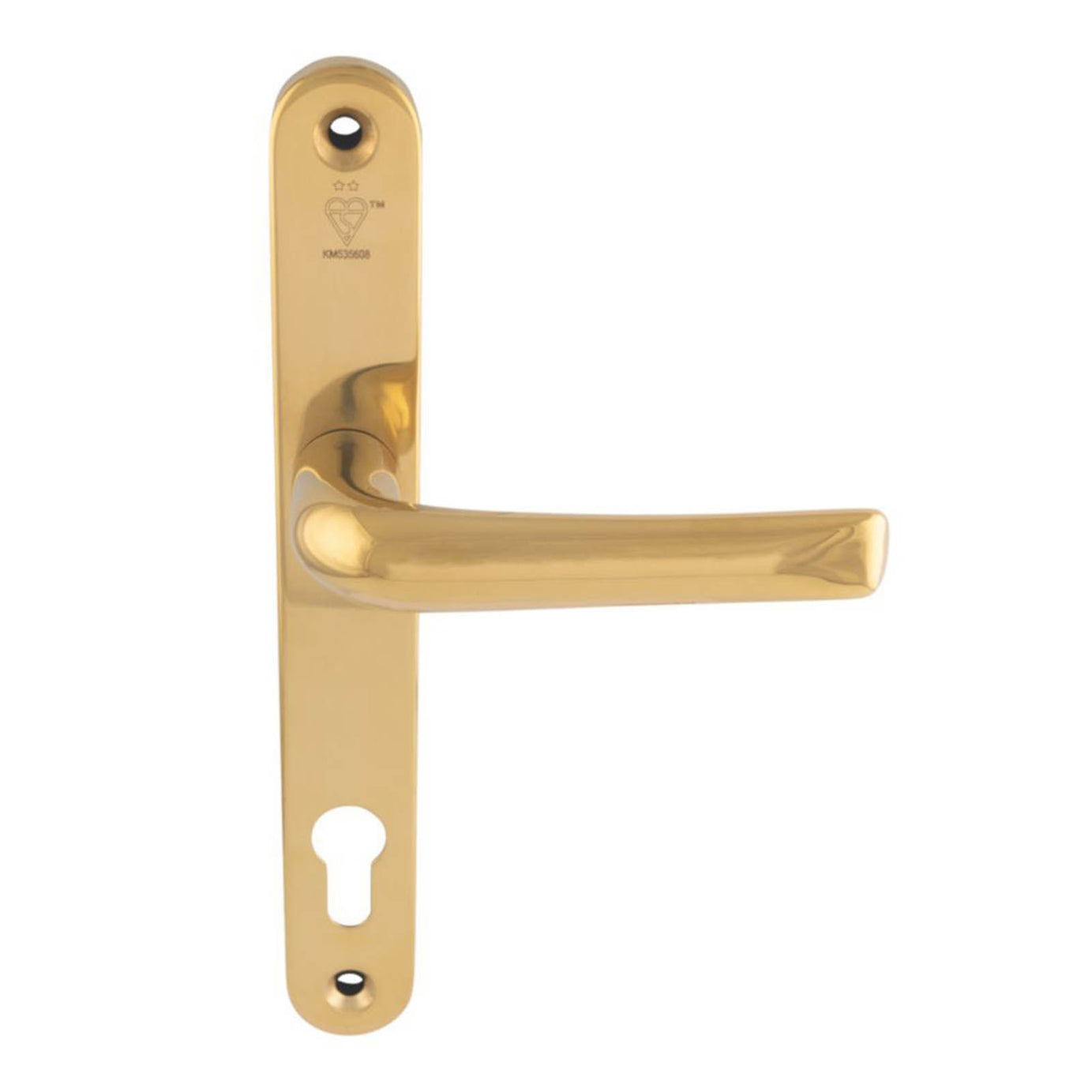 Smith and Locke Door Handles Pair Polished Brass Euro Profile Internal External - Image 1