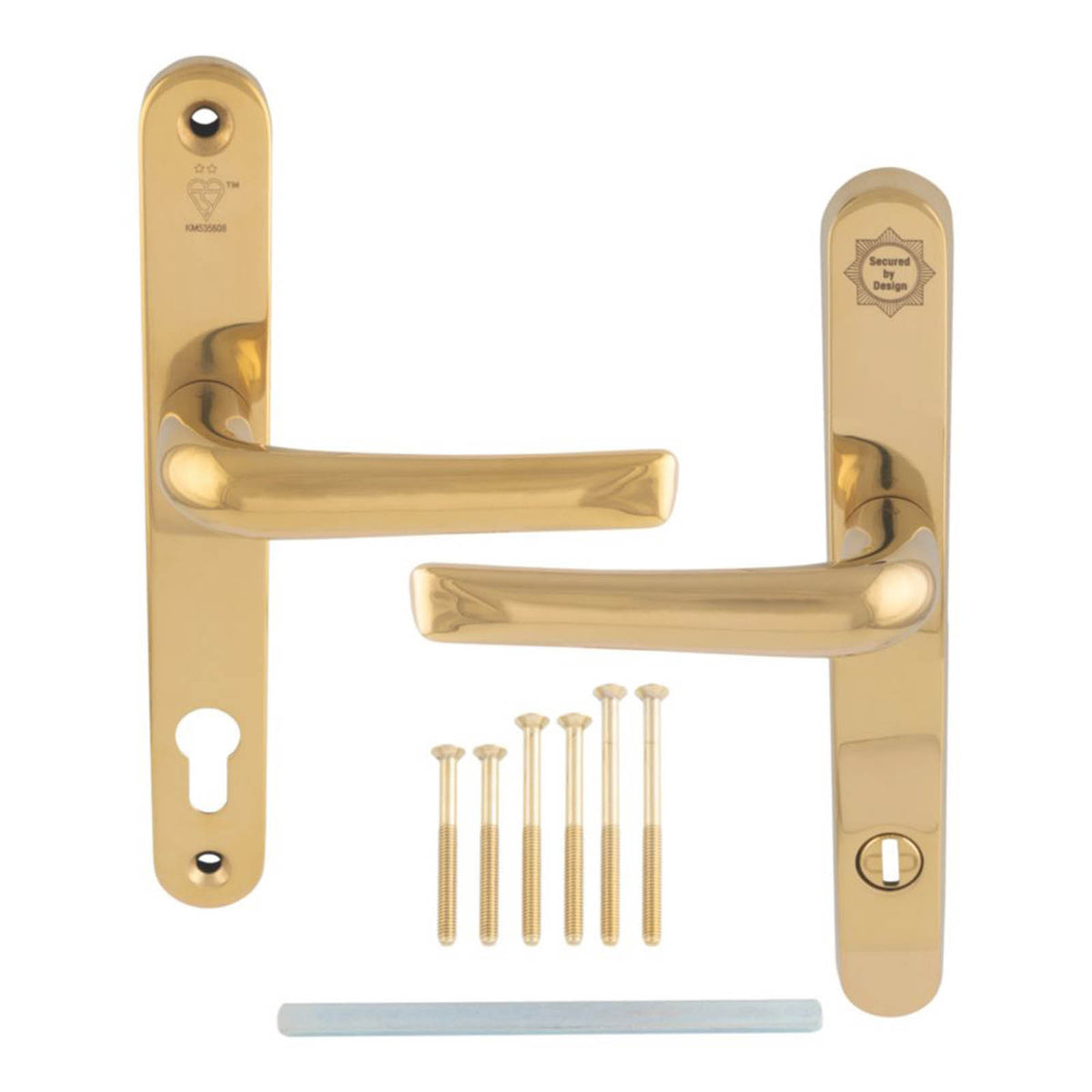 Smith & Locke  Door Handles Pair Polished Brass - Image 2