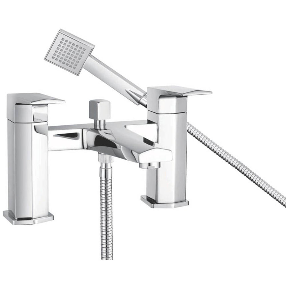 Bristan Bath Filler Tap Mixer With Hand Held Set Chrome 1/4 Turn  Contemporary - Image 1