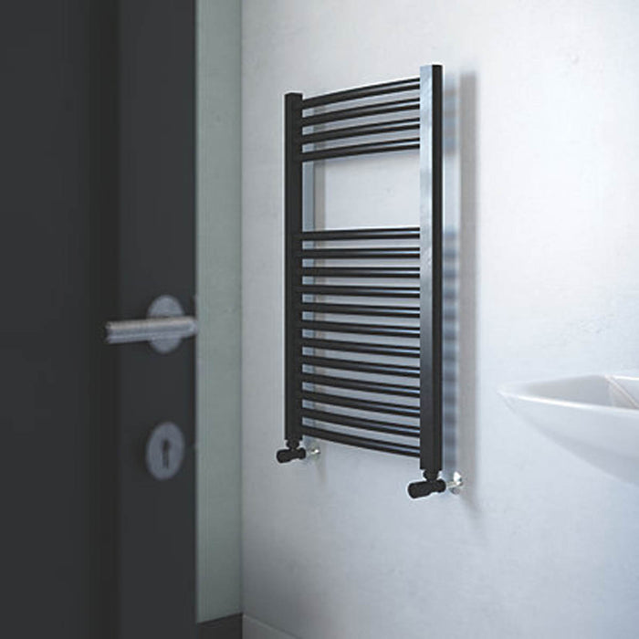 Flomasta Towel Rail Radiator Black Curved Warmer Ladder 379W (H)80x(W)50cm - Image 3