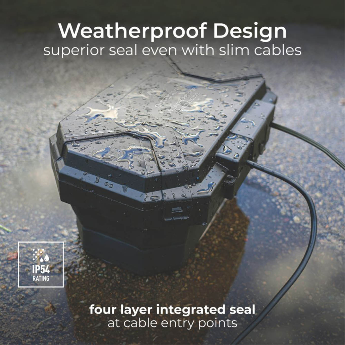 Masterplug IP54 Weatherproof Outdoor Enclosure 376mm x 230mm x 154mm - Image 4