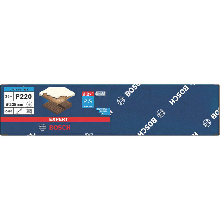 Bosch Expert C470 220 Grit 18-Hole Punched Plaster & Drywall Sanding Discs 225mm 25 Pack - Image 2