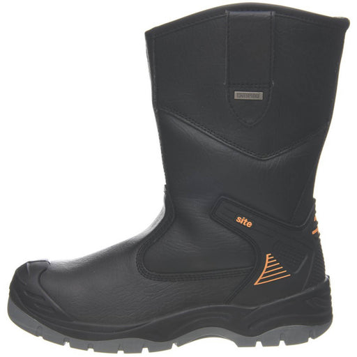 Safety Rigger Boots Mens Black Wide Fit Leather Waterproof Steel Toe Cap Size 8 - Image 1