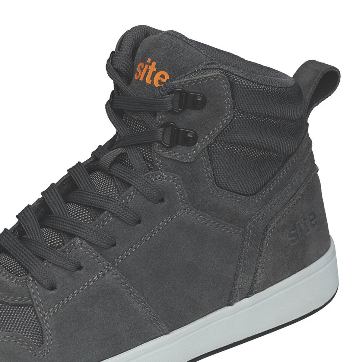Mens Safety Trainer Boots Grey Steel Toe Cap Ankle Comfort Leather Size 9 - Image 6
