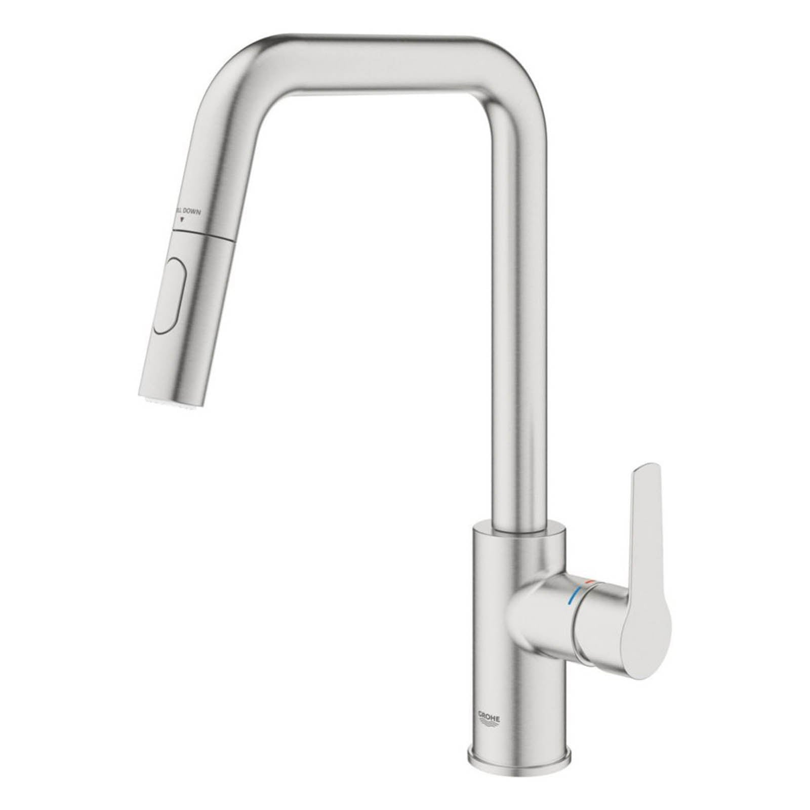 Grohe Kitchen Sink Tap Mixer Supersteel Single Lever Pull Out Spout Faucet - Image 1