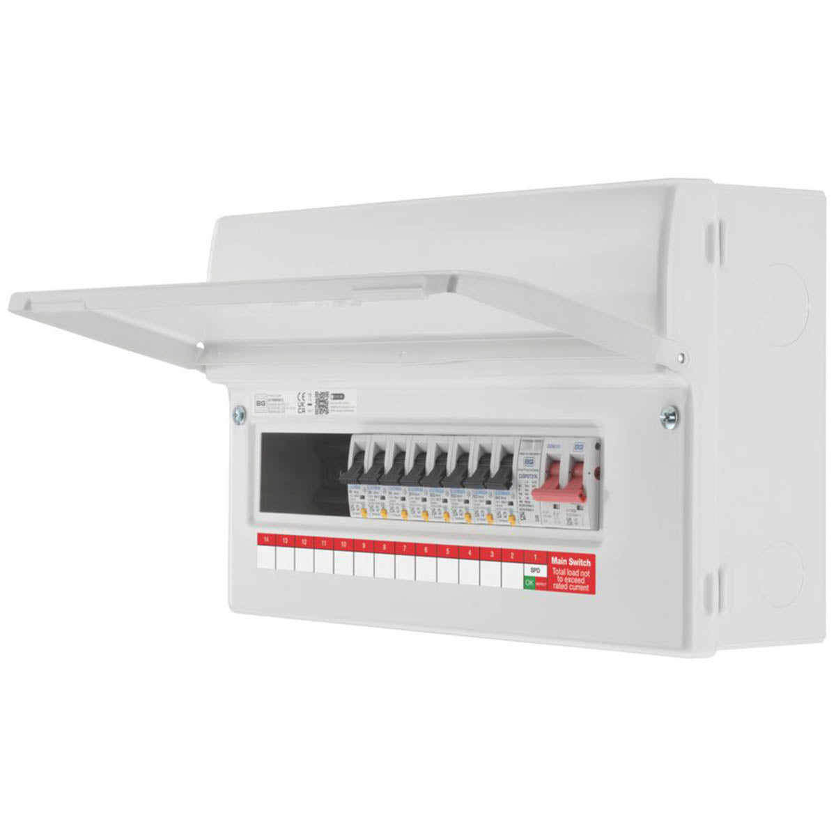 British General Consumer Unit SPD 13-Module 13-Way Part-Populated Main Switch - Image 1