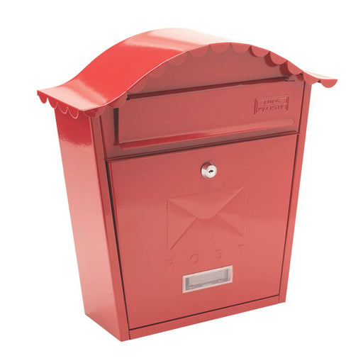 Post Box Red Lockable 2 Keys Weather Resistant Nameplate Outdoor Letterbox - Image 1