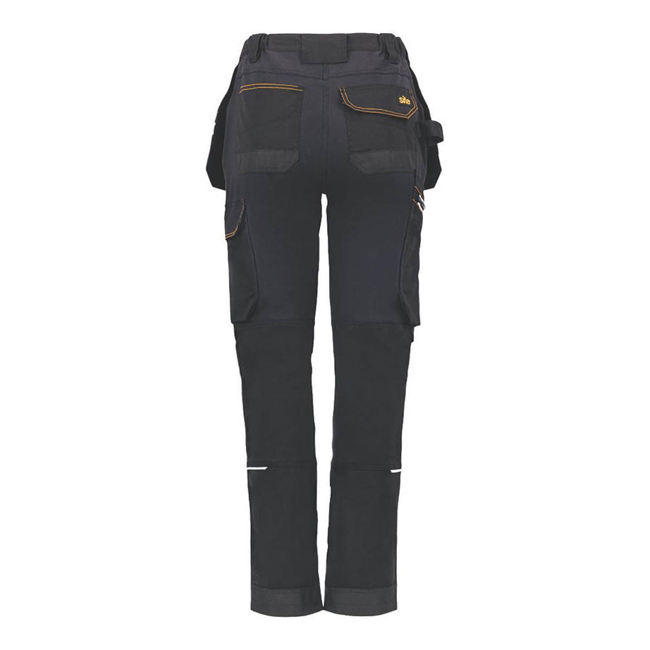 Site Work Trousers Womens Regular Fit Black Grey Multi Pockets Size 10 W32 "31"L - Image 3