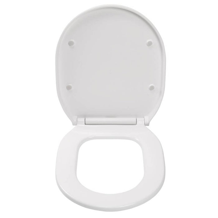 Toilet Seat Soft Close Quick Release White Adjustable Plastic Bathroom WC - Image 2