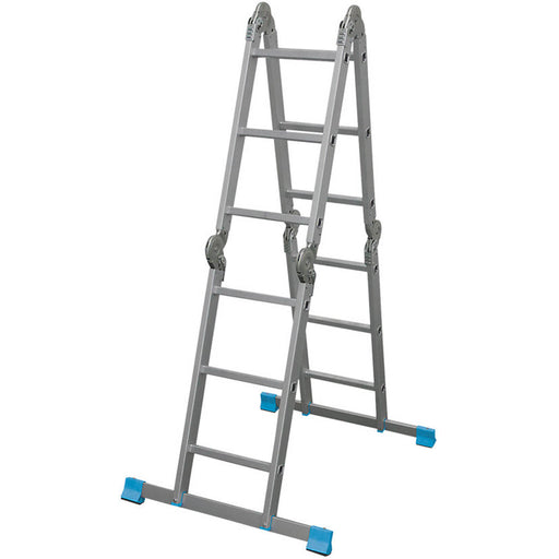 Mac Allister Folding Ladder Aluminium Stepladder Non-Slip Multi Position 3.17m - Image 1