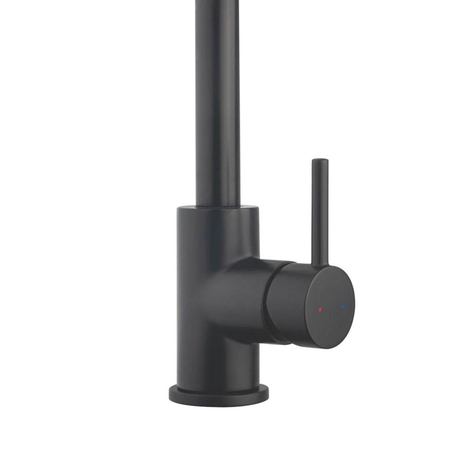 Kitchen Tap Mono Mixer Matt Black Single Lever Ceramic Cartridge Modern Faucet - Image 3