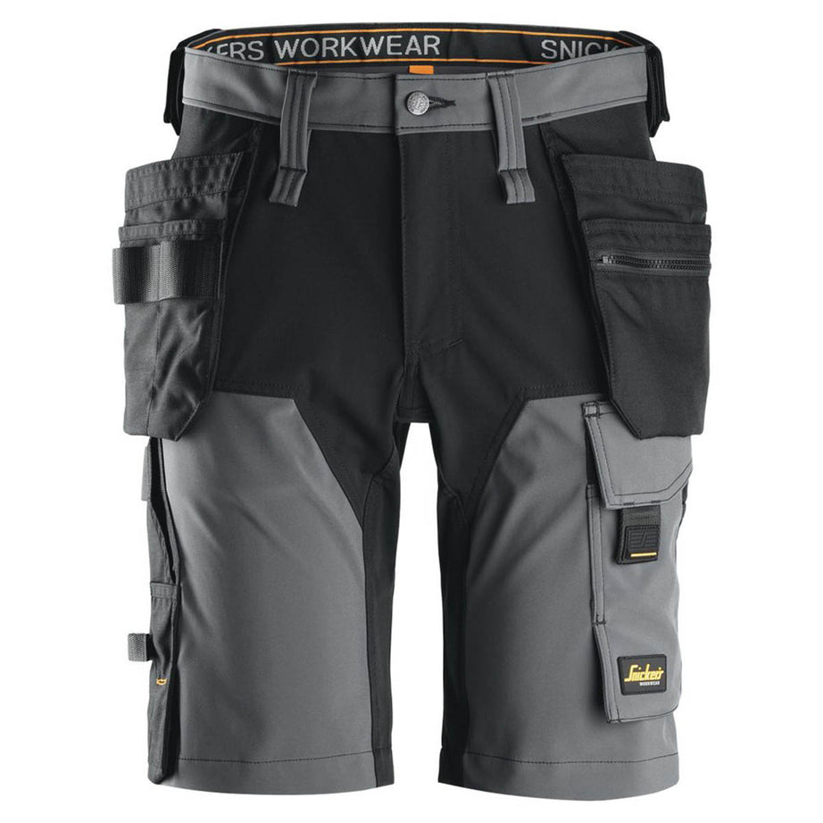 Snickers 6175 Stretch Work Shorts Steel Grey / Black 33" W - Image 1