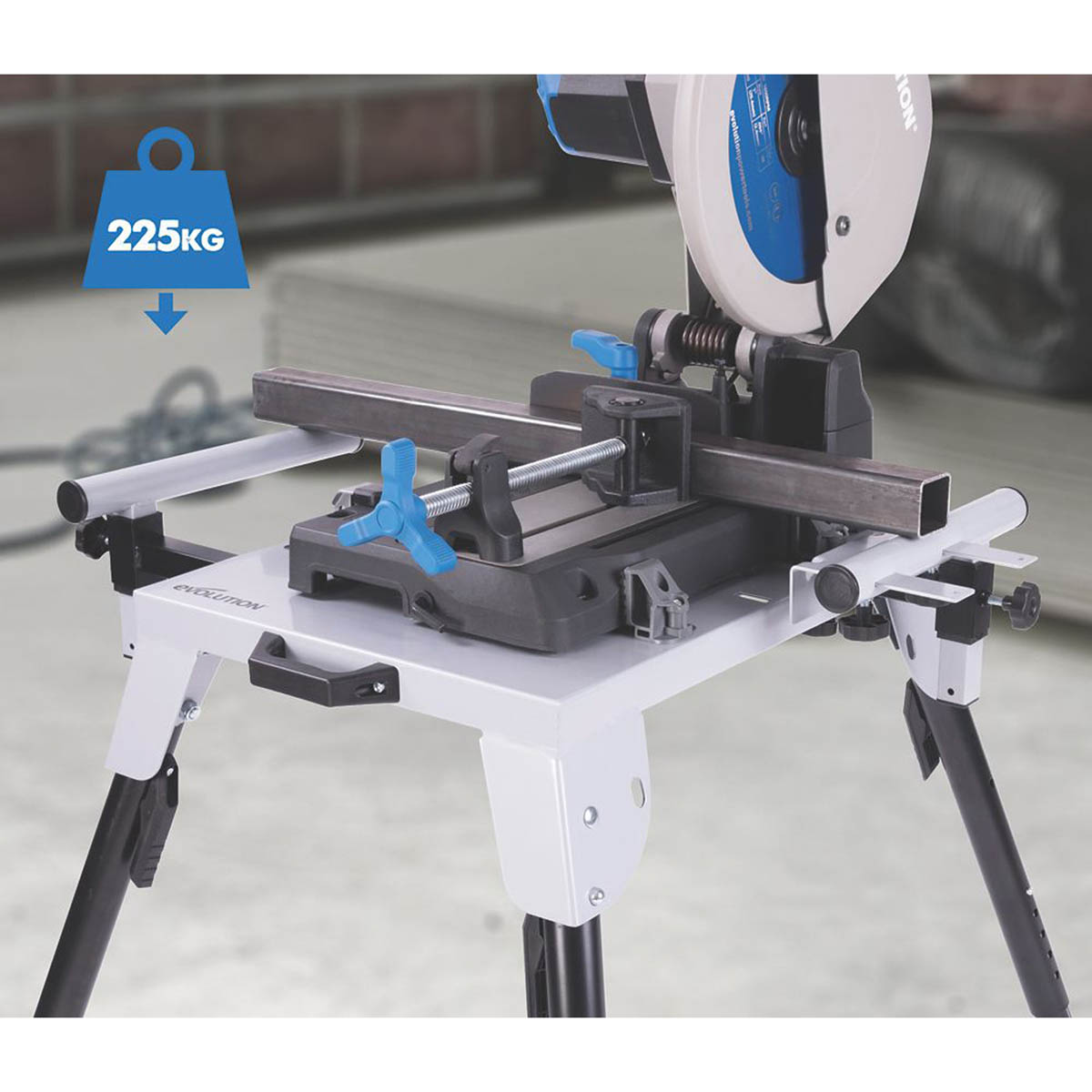 Evolution  Universal Chop Saw Stand 225kg Max. Load Capacity Adjustable Height - Image 2