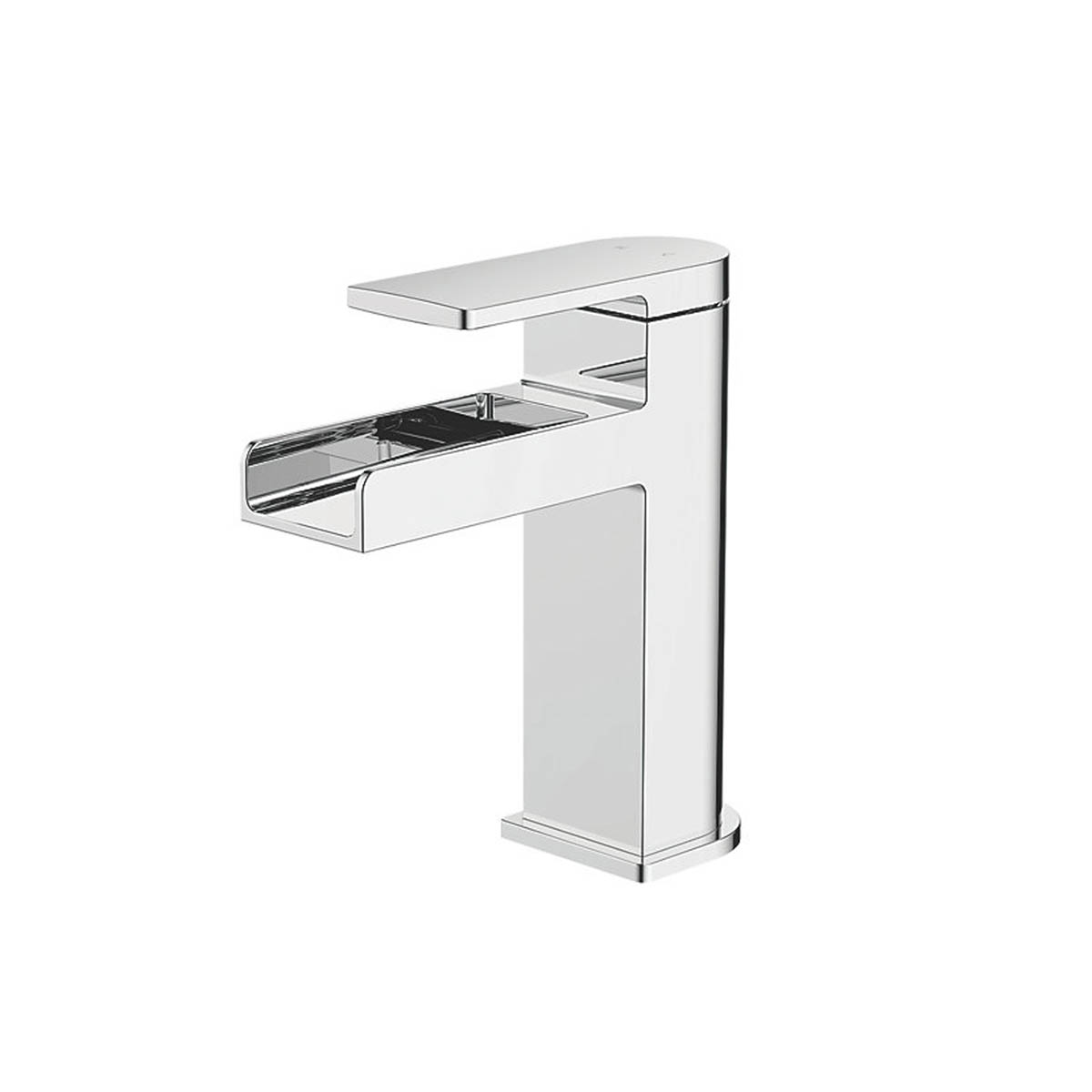 Bathroom Basin Tap Mono Mixer Single Lever Chrome Waterfall Waste Cloakroom - Image 1