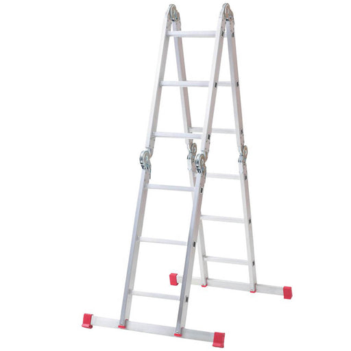 Combination Ladder Aluminium 4 Sections 12 Way Foldable Multi Purpose 3.39m - Image 1