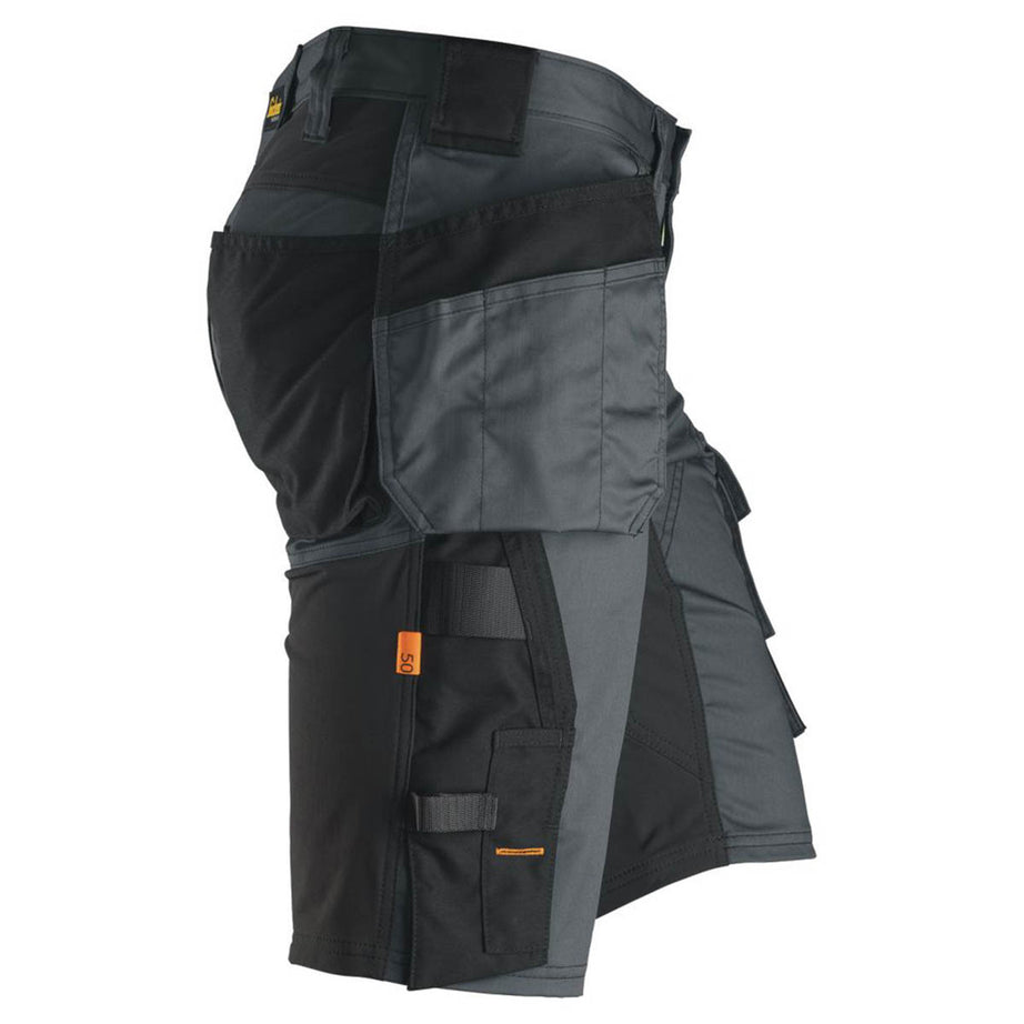 Snickers Work Shorts Mens Grey Black Stretch Breathable Multi Pockets 35"W - Image 4
